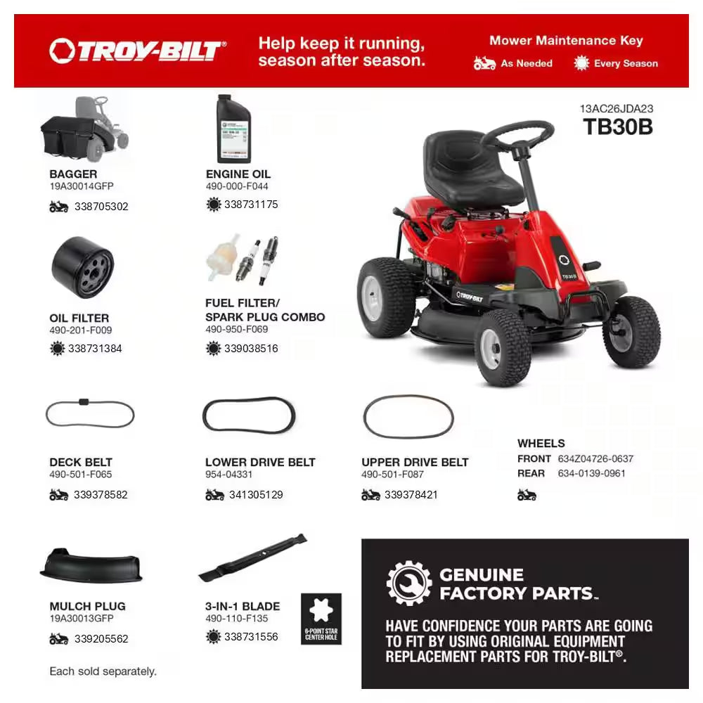 30 In. 10.5 HP Briggs and Stratton Engine 6-Speed Manual Drive Gas Rear Engine Riding Mower with Mulch Kit Included