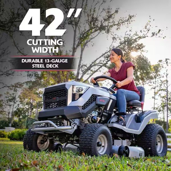42 In. 19.0 HP Riding Lawn Tractor Mower, Mulching Kit and Double Bagger for 42 In. Deck Combo